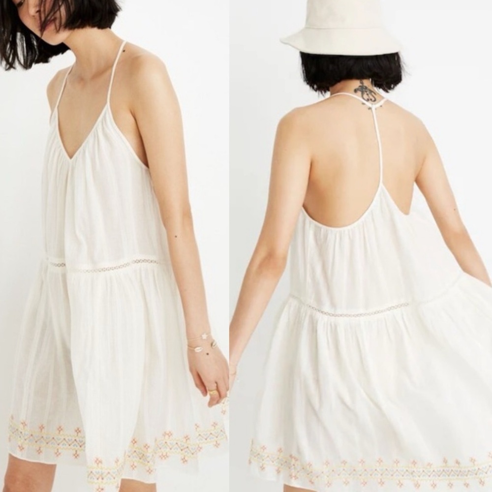 Madewell Embroidered Racerback Cover-Up Dress